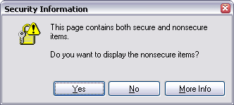 IE Non Secure Content Error Message